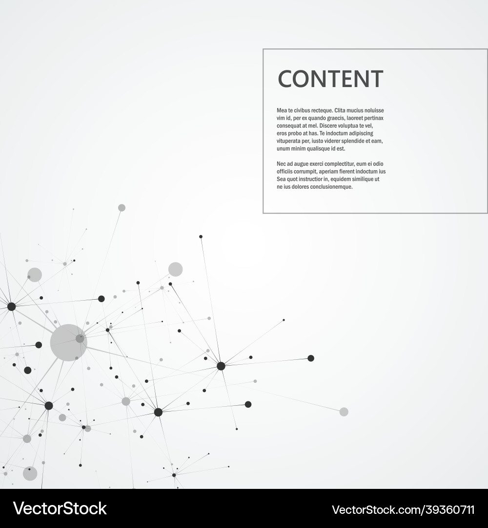 Connection science molecule background with lines Vector Image
