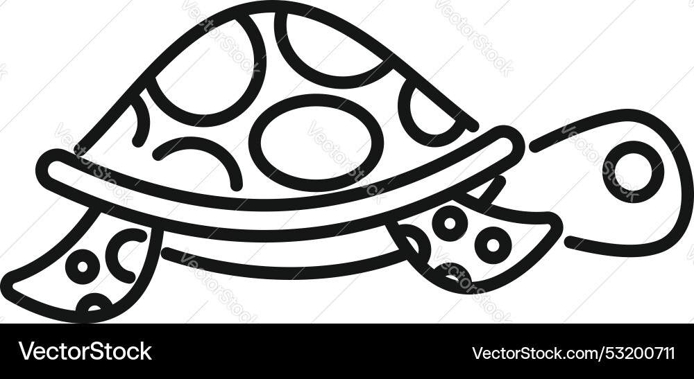 Cute turtle walking and showing its shell Cute turtle walking and showing its shell Vector Image