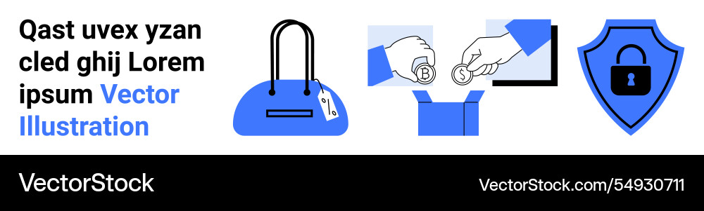 Elements of security and transactions Elements of security and transactions Vector Image
