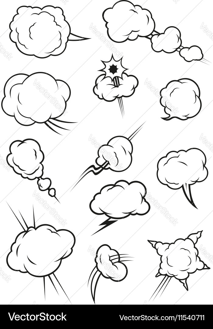 Exploding Cloud Icons - Cartoon Style vector image
