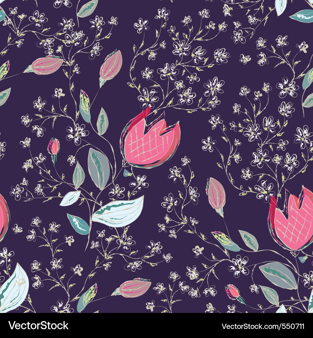 Floral Watercolor Pattern Vector Image