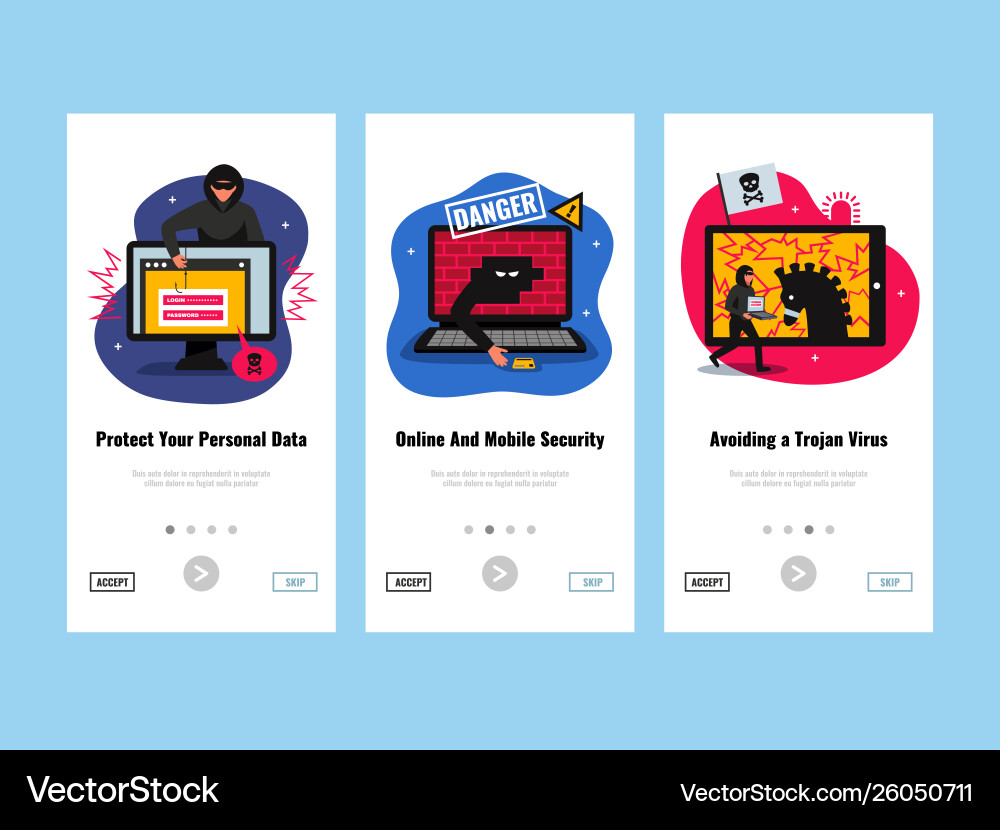 Hacker vertical banners set Vector Image