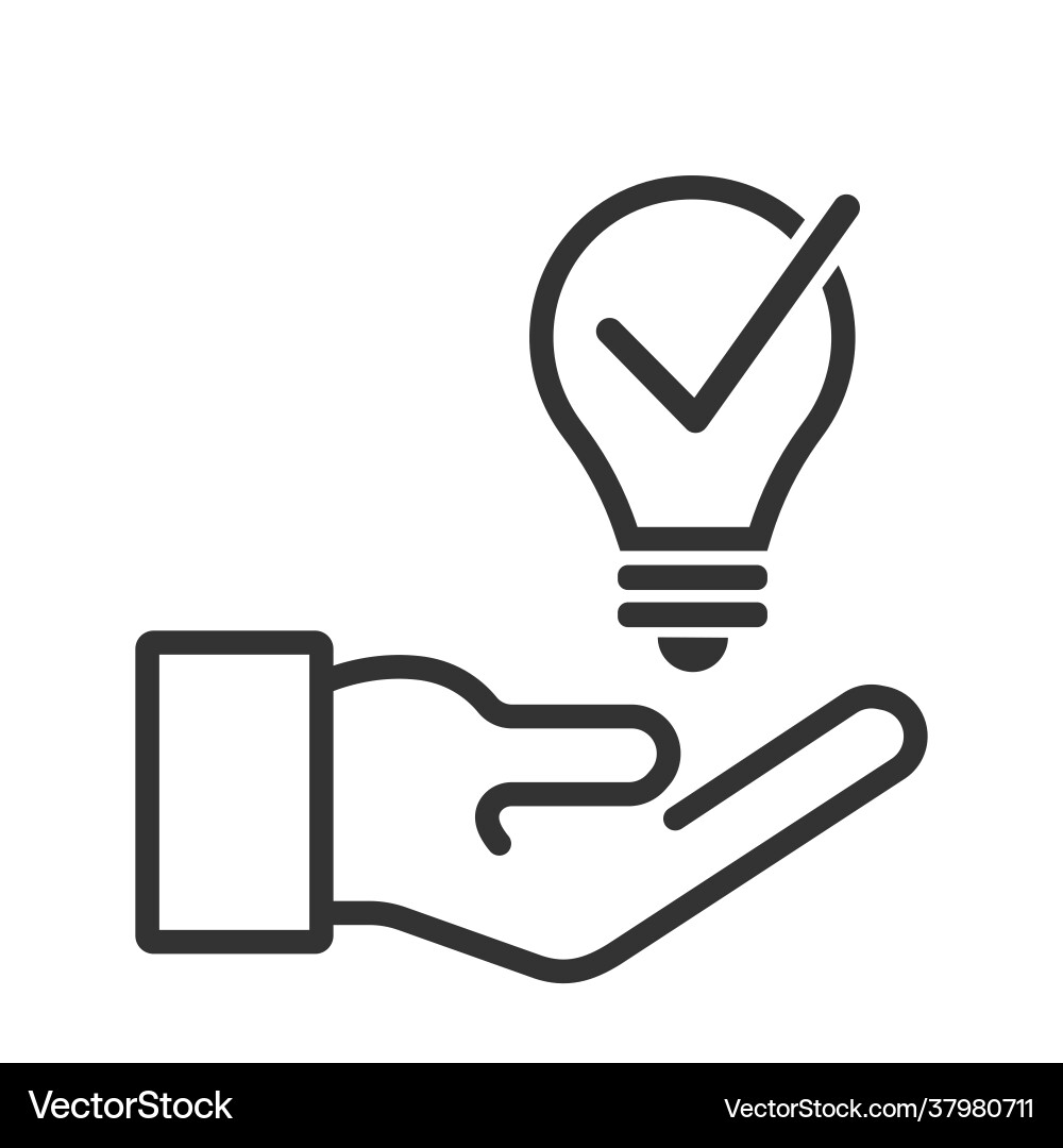 Idea concept light bulb and check mark Vector Image
