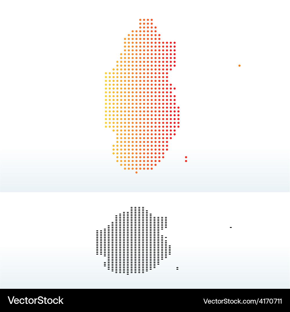 Map of state qatar with dot pattern vector image