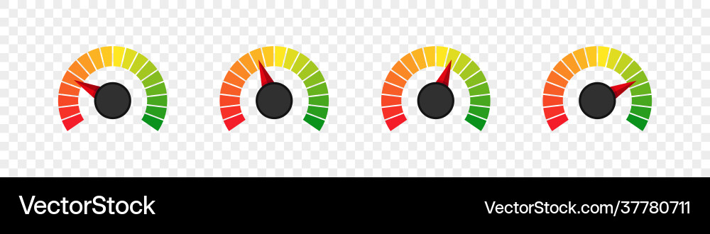 Measuring scale set speedometer or risk Measuring scale set speedometer or risk vector image