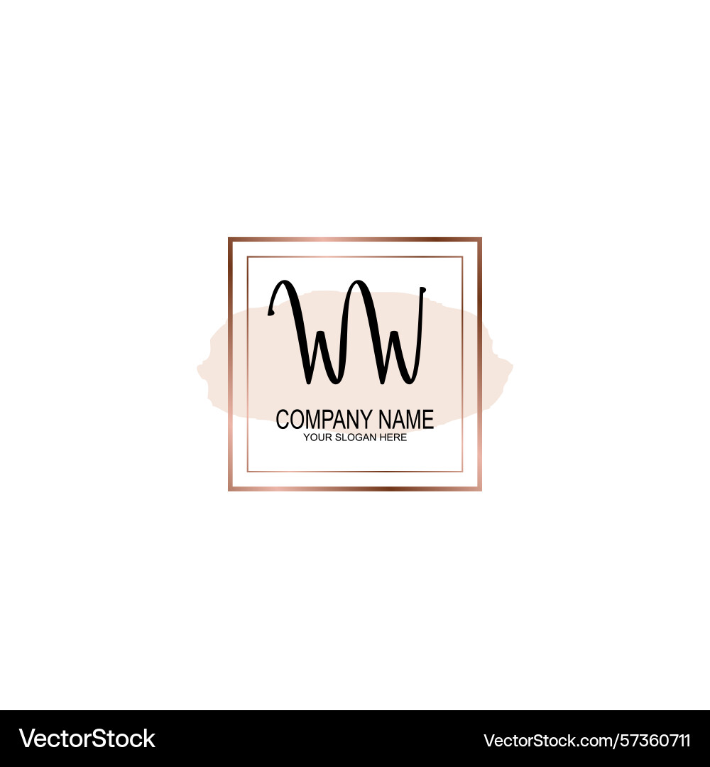 Minimalist handwritten ww initial logos with soft Vector Image