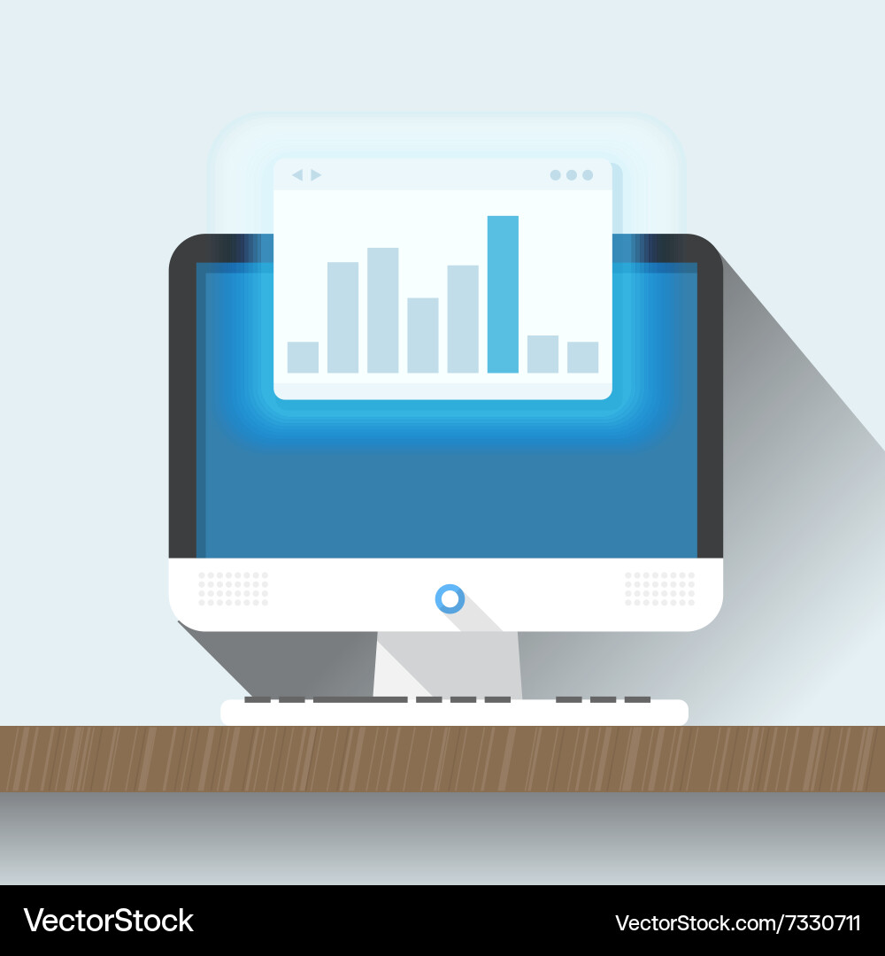 Modern personal computer with a browser Vector Image