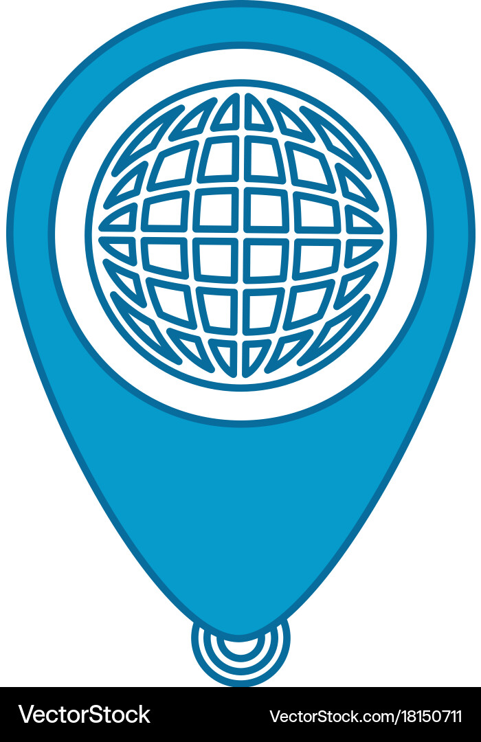 Planet with pointer location Vector Image
