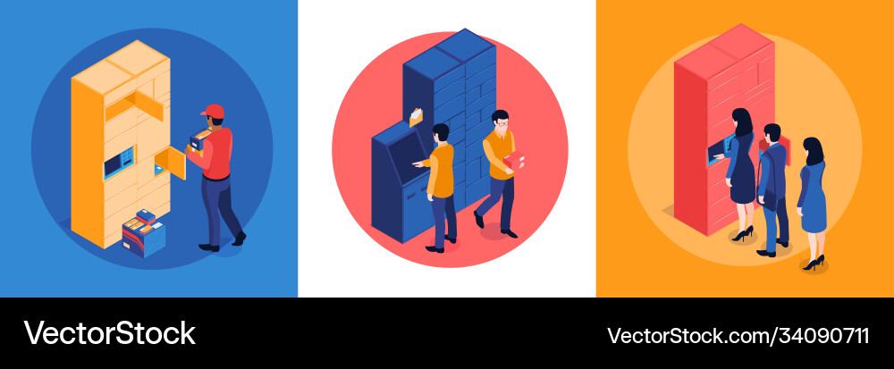 Post terminal design concept vector image