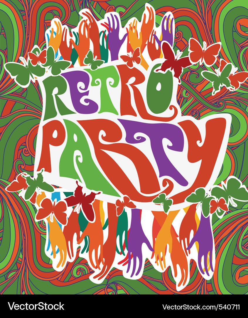 Retro party pattern vector image