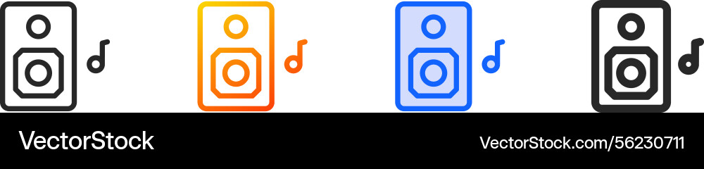 Speaker iconthin linear gradient blue stroke Vector Image