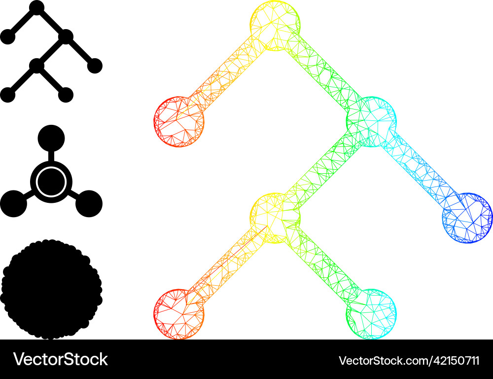 Spectral gradient irregular mesh binary structure Spectral gradient irregular mesh binary structure vector image
