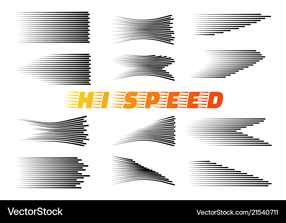 Speed lines isolated set Speed lines isolated set vector image