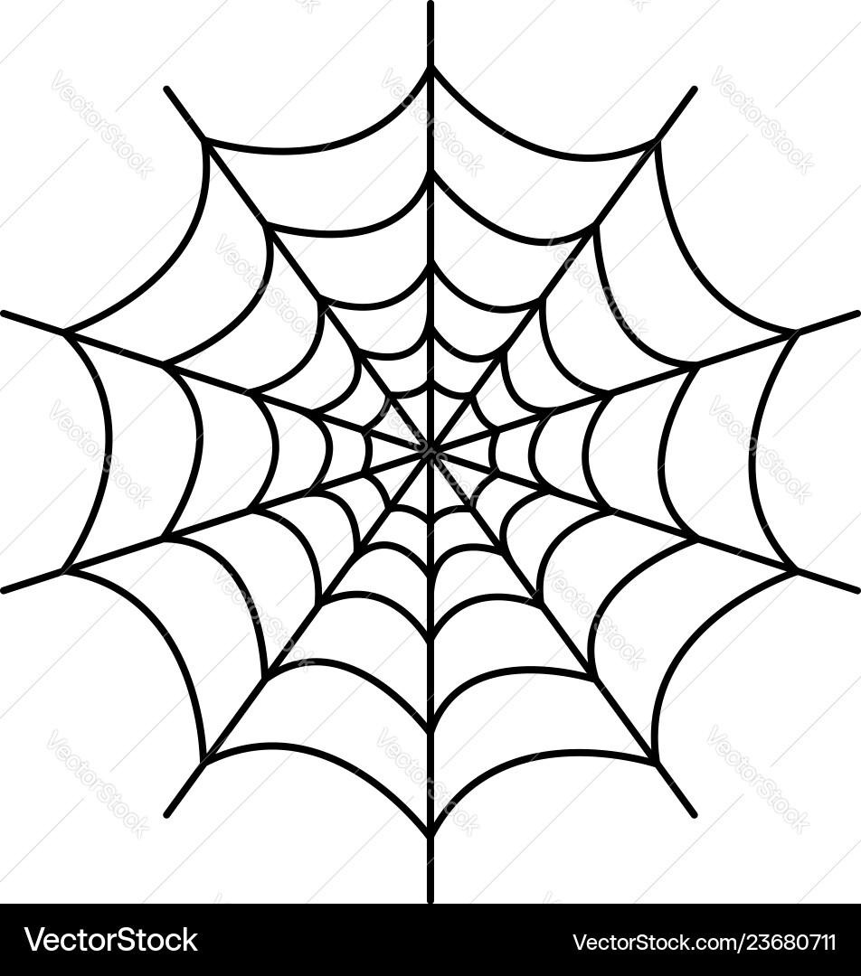 Symmetrical spider web icon outline style Symmetrical spider web icon outline style vector image