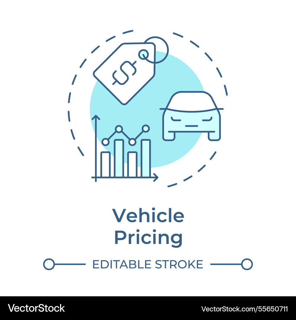 Vehicle pricing soft blue concept icon Vehicle pricing soft blue concept icon vector image