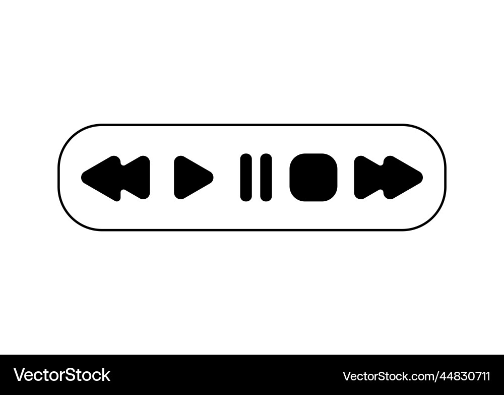 Video player button icons pause stop reverse Video player button icons pause stop reverse vector image