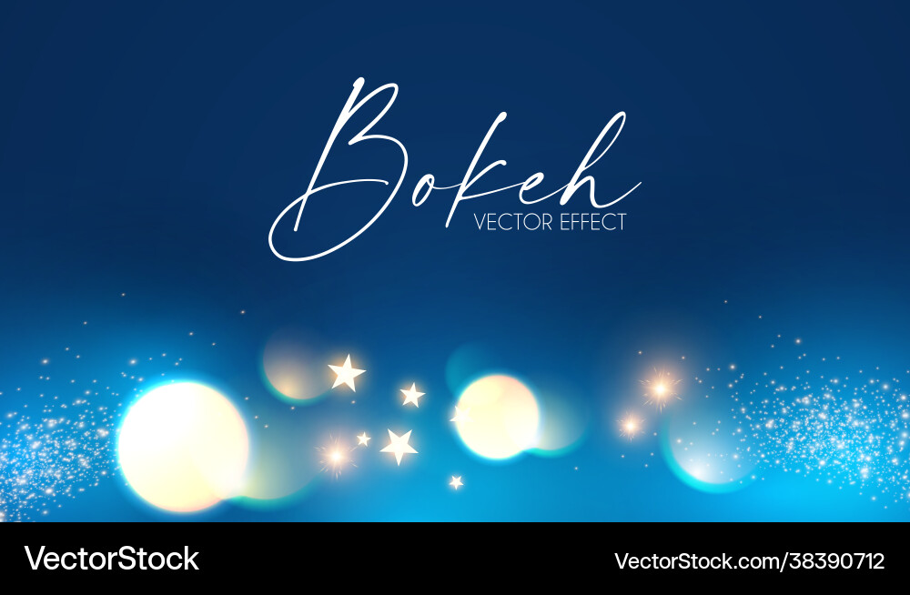 Abstract blue background with bokeh effect vector image