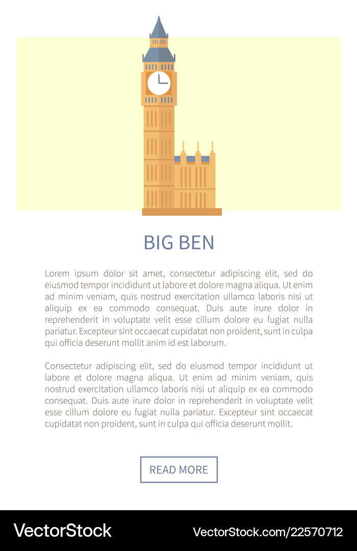 Big ben web page and text Big ben web page and text vector image