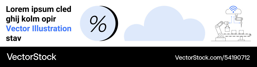 Cloud computing and automation with percentage Cloud computing and automation with percentage Vector Image