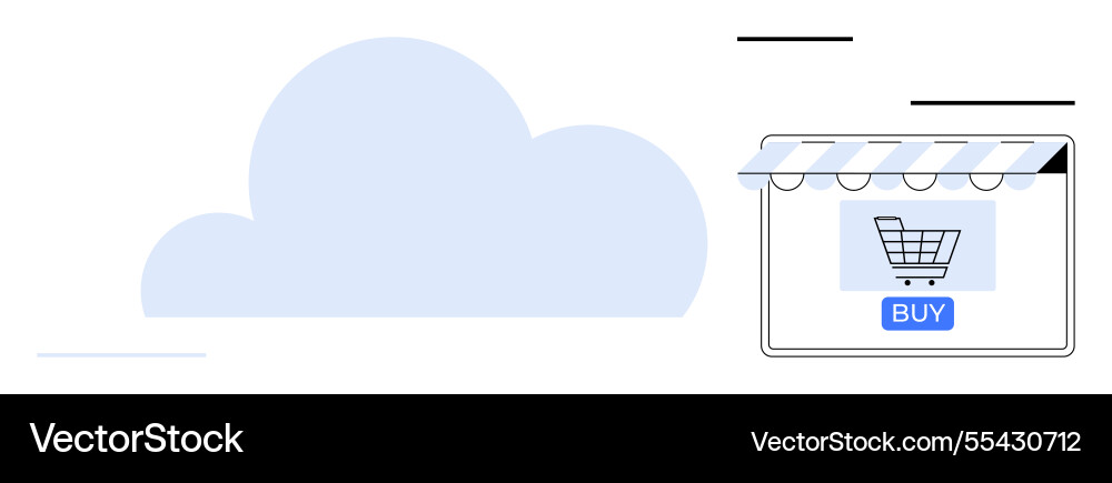 Cloud computing integration with online shopping Cloud computing integration with online shopping vector image