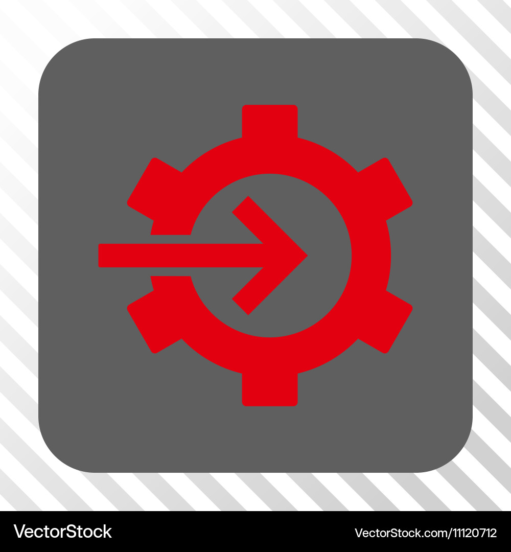 Cog integration rounded square button Vector Image