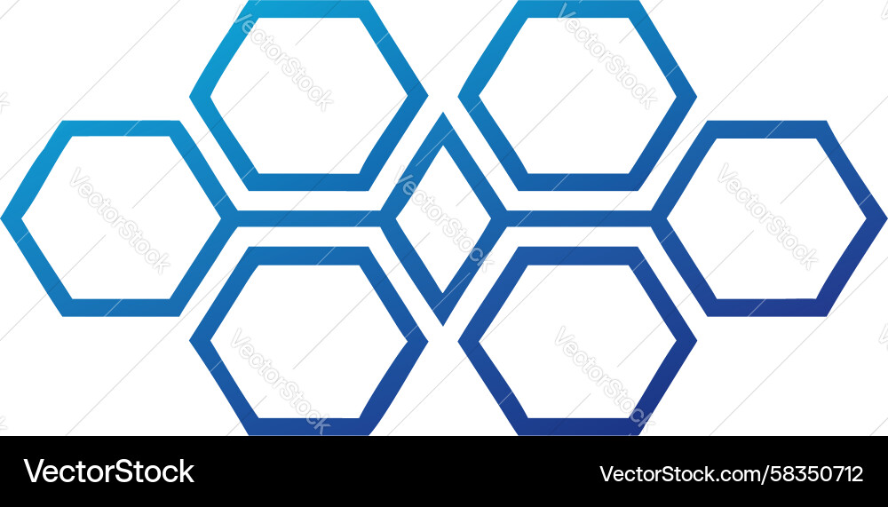 Connected Hexagonal Network Vector Image