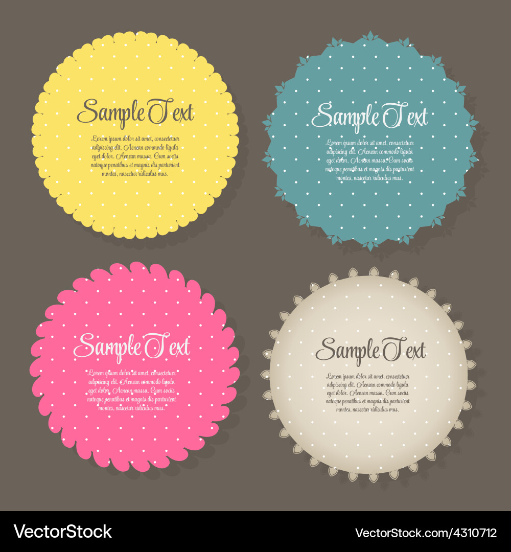 Design retro label frame with bow Vector Image