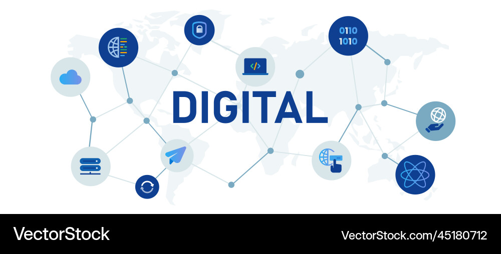 Digital technology bit code concept vector image