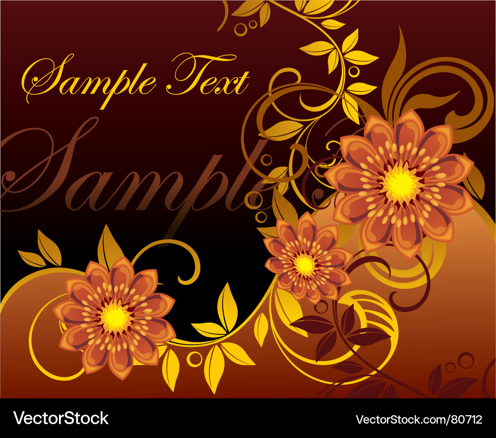 Elegant Floral Vine Background Vector Image