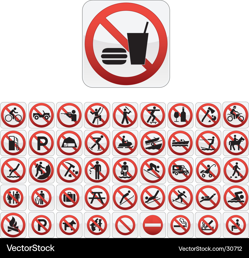 Forbidden icons Royalty Free Vector Image - VectorStock
