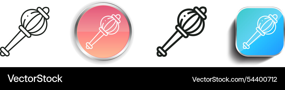 Gada icon thin linear regular and button style vector image
