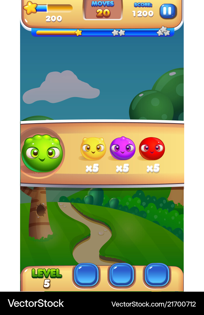 Gampeplay intro mobile game user interface gui Gampeplay intro mobile game user interface gui vector image