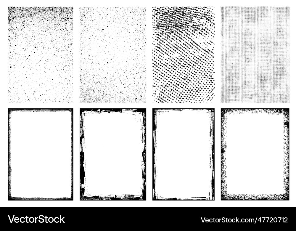 Grunge Retro Frames Overlay Set vector image