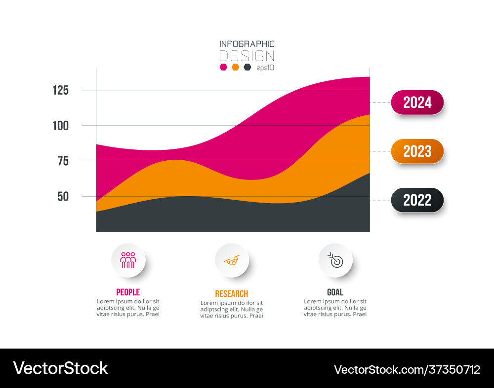 Infographic business template with graph or chart vector image