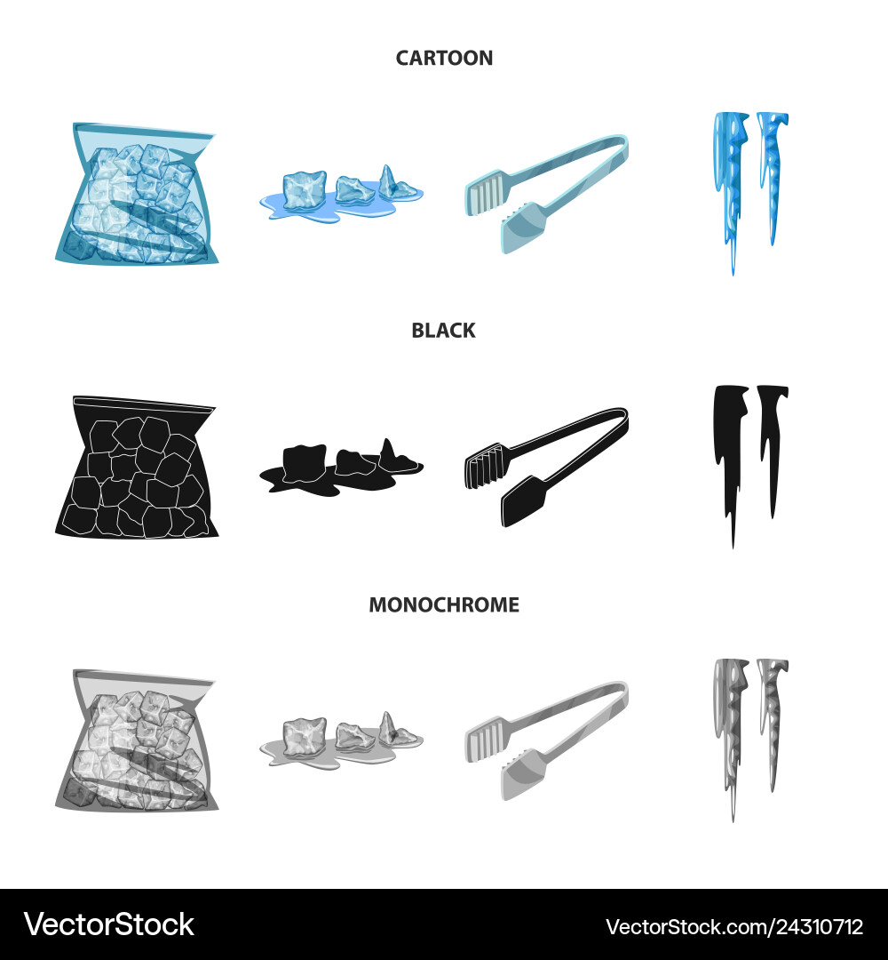 Isolated object of texture and frozen symbol set Isolated object of texture and frozen symbol set vector image