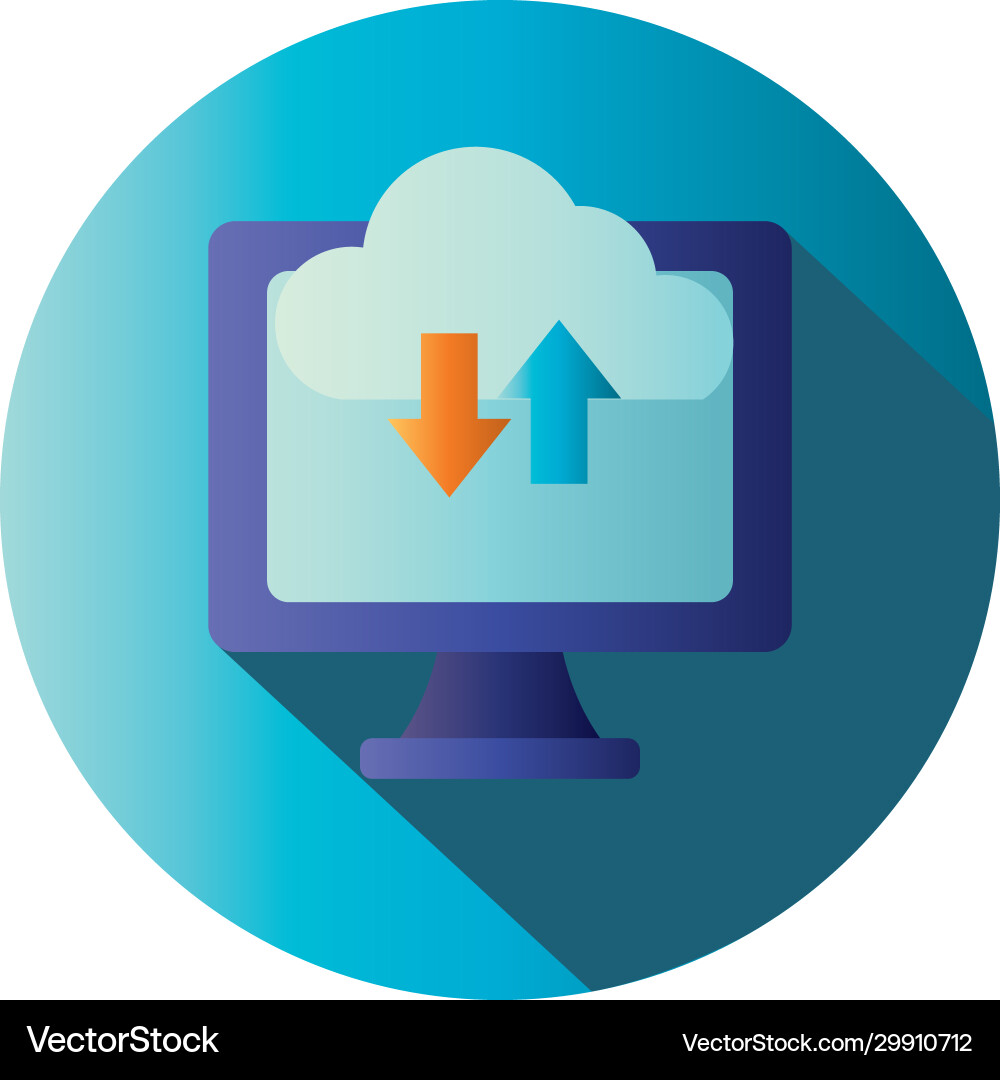 Isolierte Cloud Computing und Computerblock Vektorbild