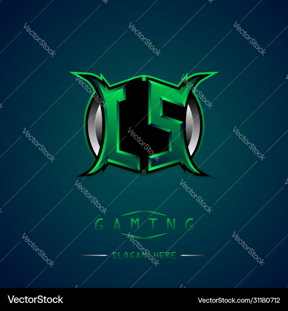 Ls initial logo design cool style for game Ls initial logo design cool style for game vector image