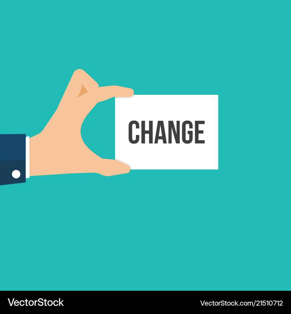Man showing paper change text vector image