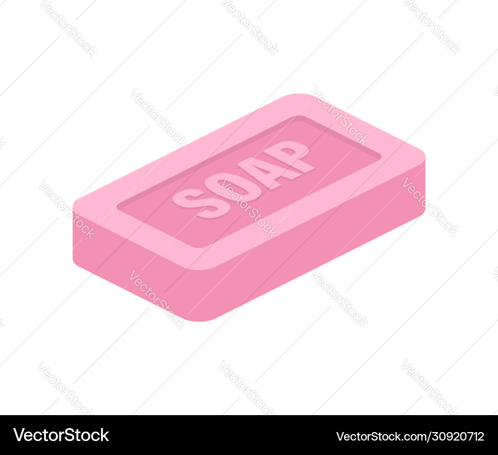 Pink soap on colorful background object top view Pink soap on colorful background object top view Vector Image
