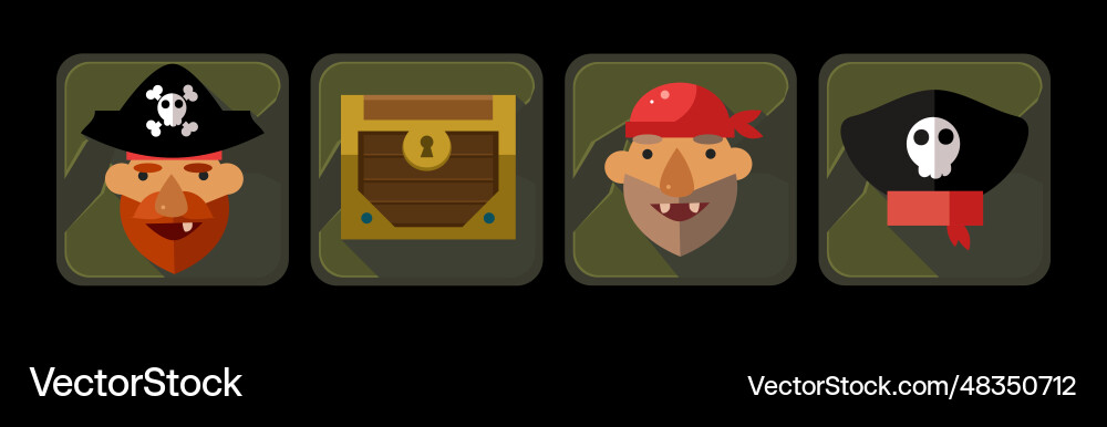 Pirate Icons und Web-Spiel-Objekt-Rahmen-Set Pirate Icons und Web-Spiel-Objekt-Rahmen-Set vektorbild