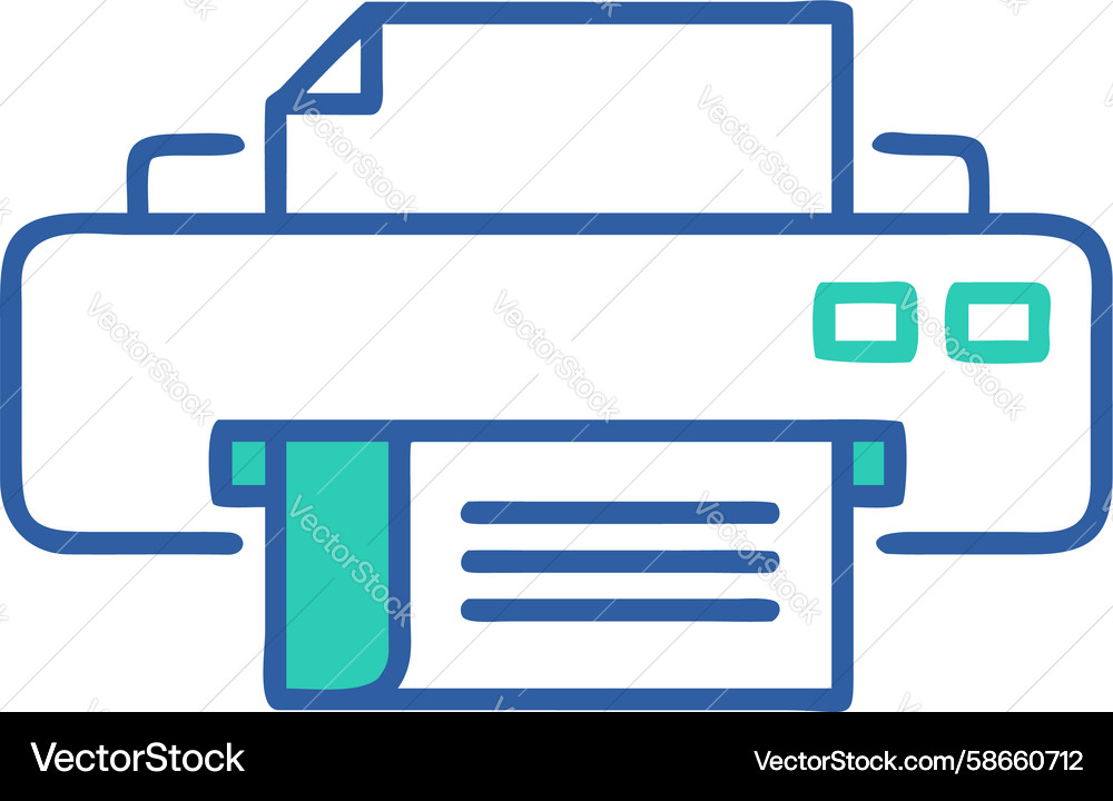 Printer outline icon for print functions design Vector Image
