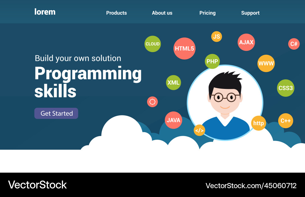 Programmer Flat Icon Set vector image