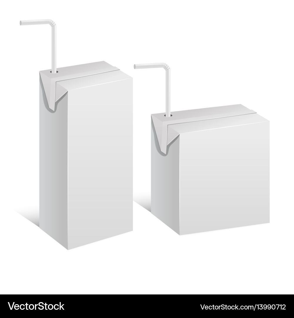 Realistic template blank white juice pack Vector Image