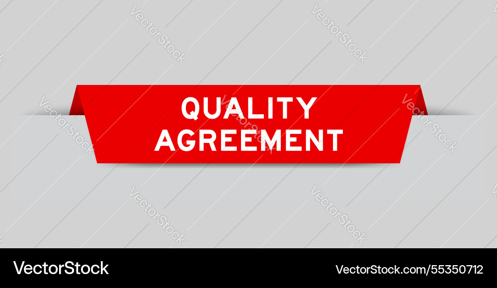 Red color inserted label with word quality Vector Image