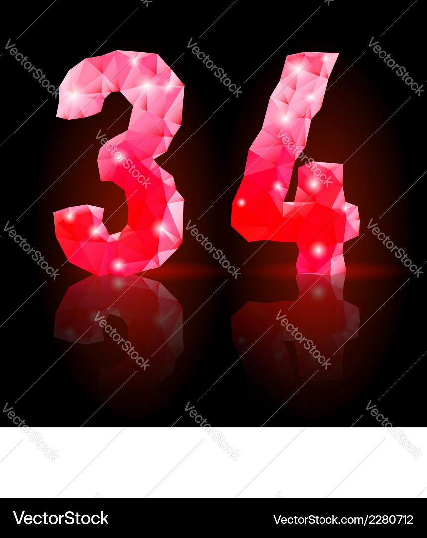 Ruby polygonal font vector image
