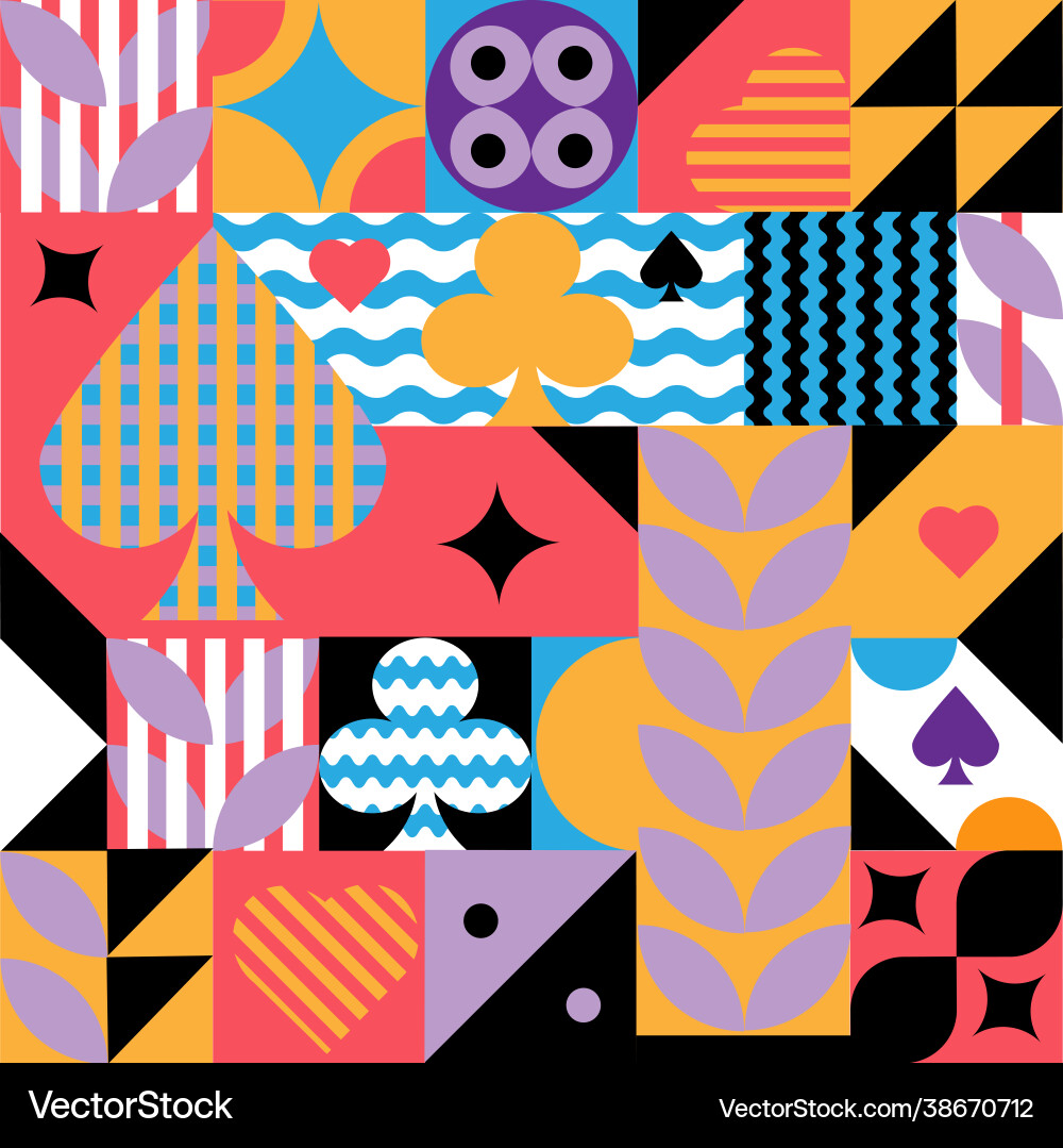 Seamless geometric multi-colored abstract pattern Vector Image