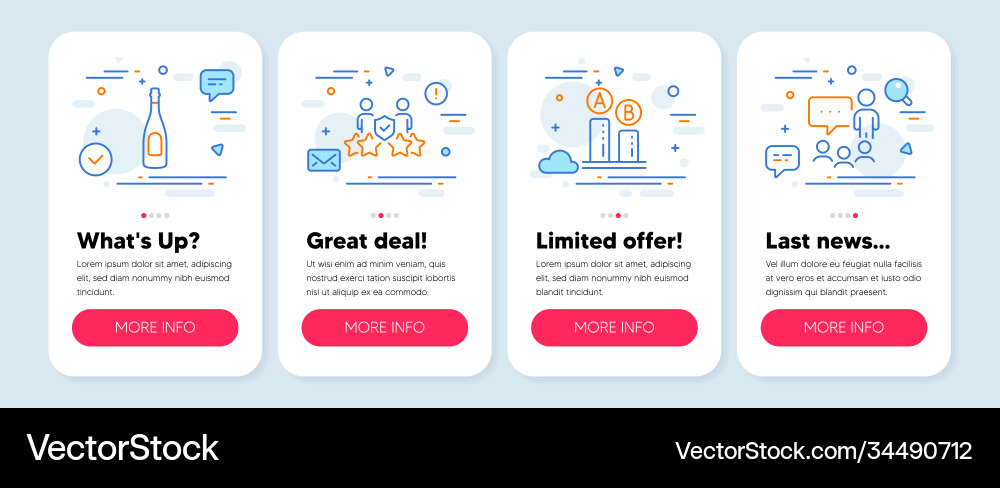 Set business icons such as ab testing Vector Image