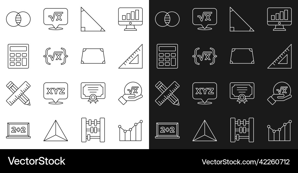 Set line graph schedule chart diagram square Vector Image