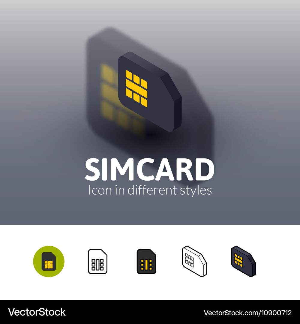 Simcard icon in different style Vector Image