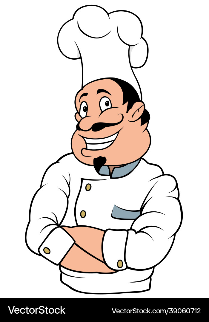 Smiling chef cook character vector image